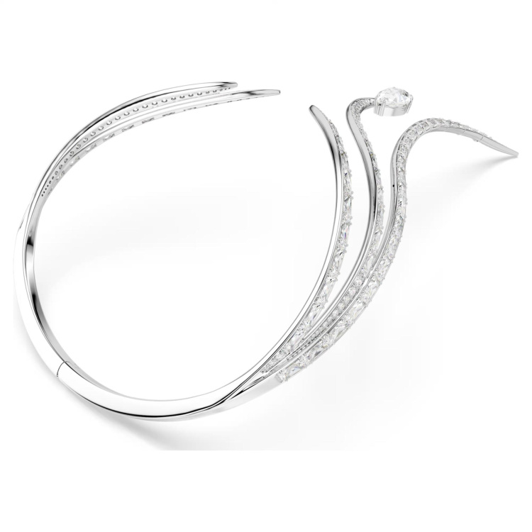 Vienna necklace Mixed cuts, White, Rhodium plated